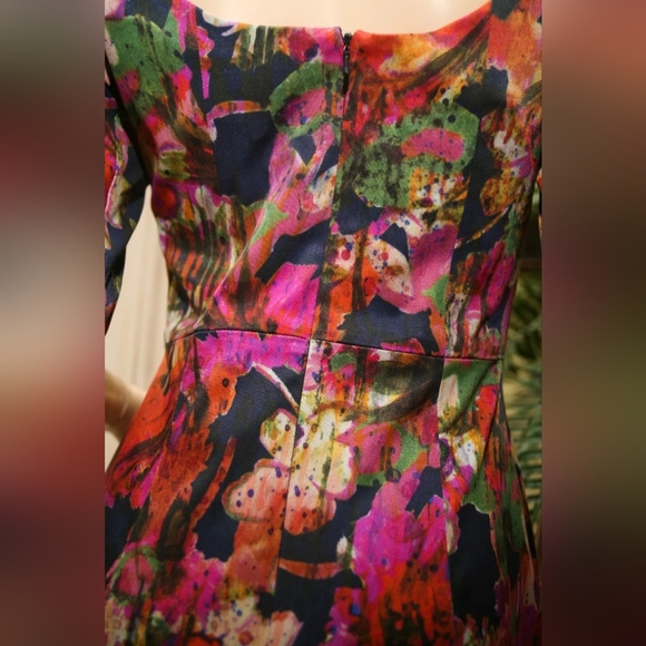 ERDEM MELANIE SCOOPBACK YSTAD FLORAL 3/4 SLEEVE PENCIL DRESS UK10/US6 NWOT - Picture 10 of 16